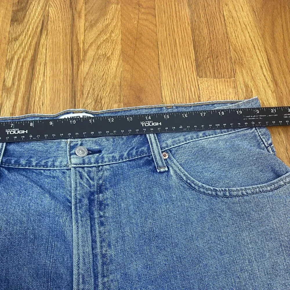 Levis 550 Shorts Mens 42 Blue Relaxed Fit Denim‎ Jean Cutoffs Zipper Fly Casual